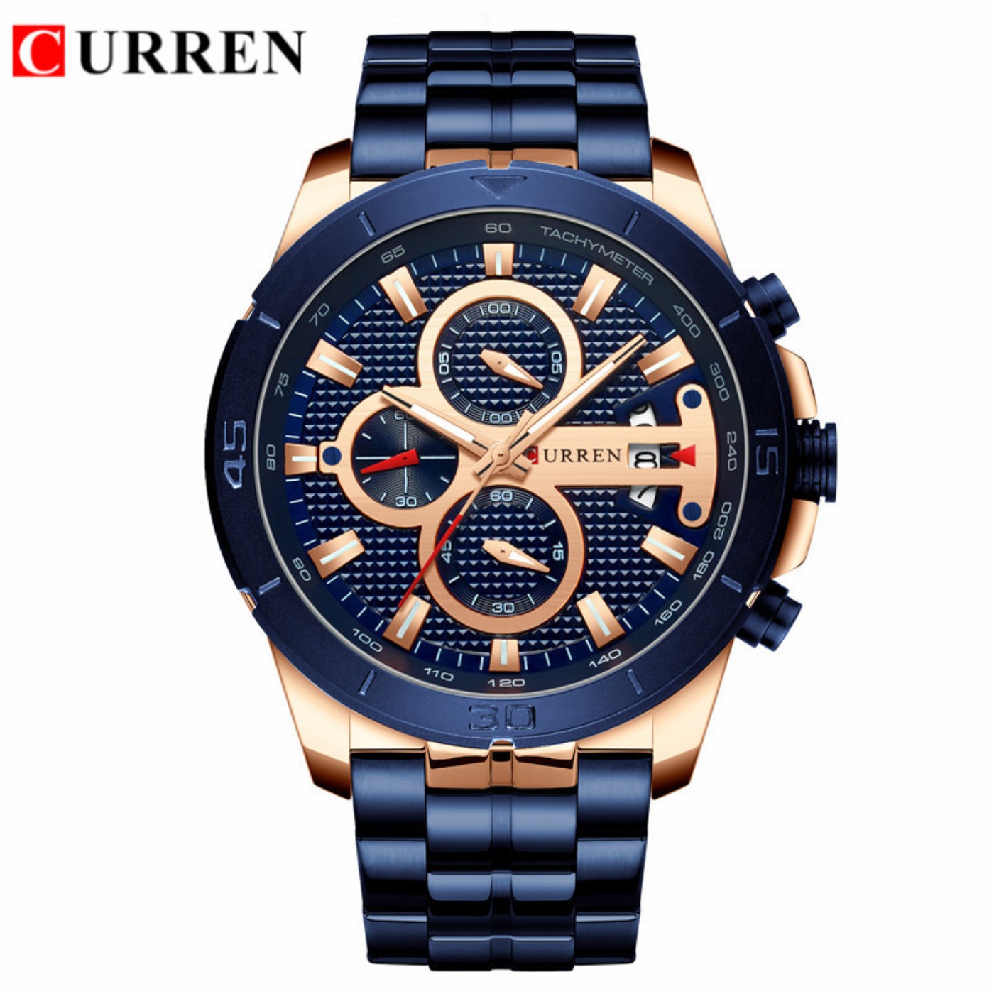 Luxury Watch Brands - Reloj CURREN para hombre, cronógrafo resistente