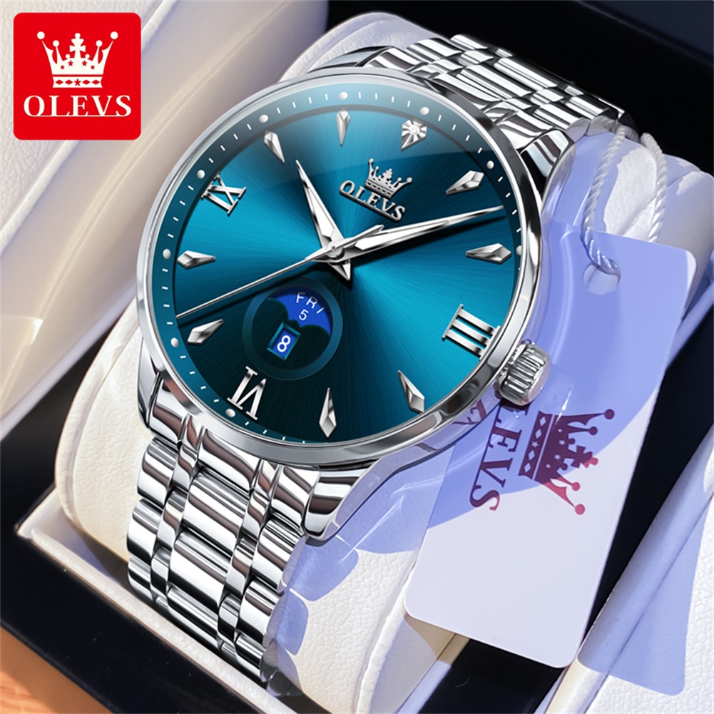 Luxury Watch Brands - OLEVS Moon Phase relojes para hombre