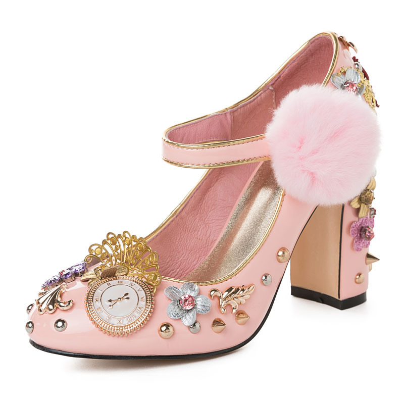 Zapatos de tacón grueso Mary J - Luxury Watch Women reseña y precio