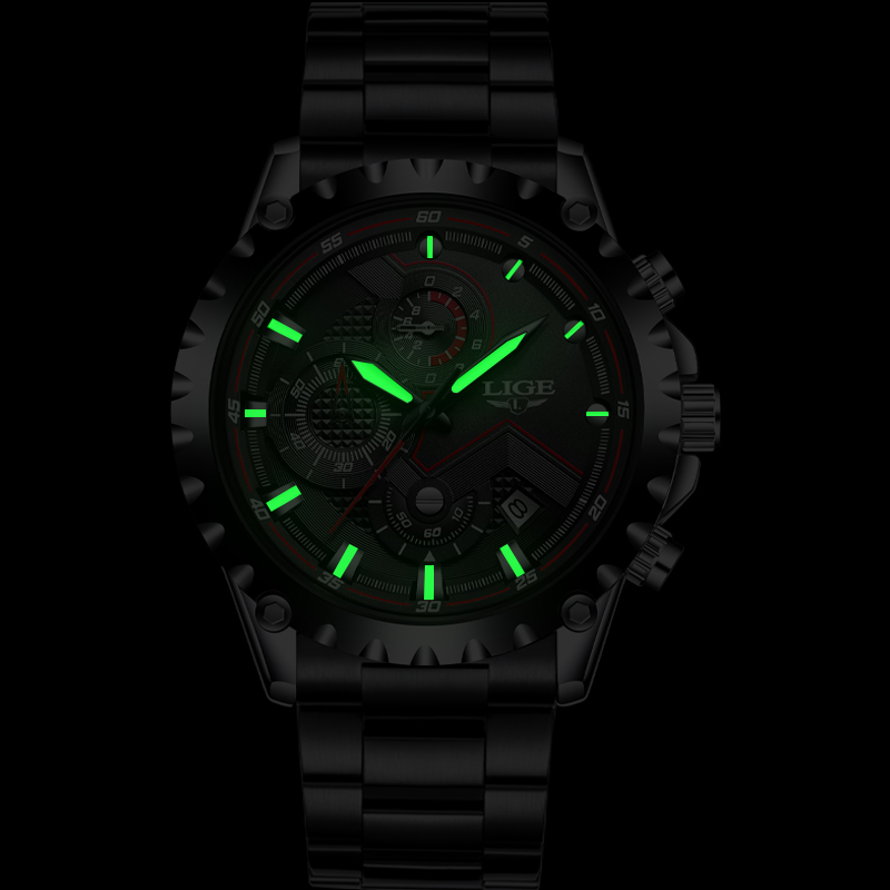 LIGE-reloj militar de acero pa - Luxury Watch All Brands reseña y precio